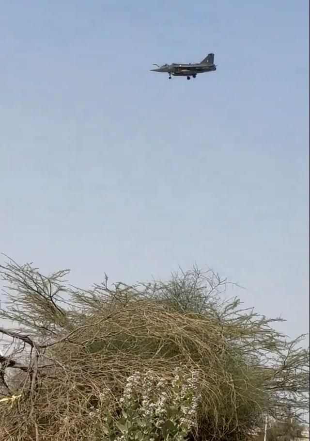 Screengrab from the video where Tejas can be seen gliding.