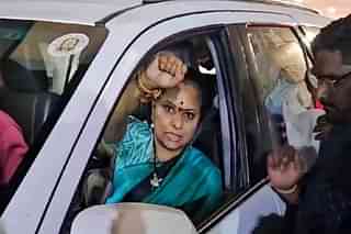K Kavitha after she was arrested by the Enforcement Directorate. (PTI)