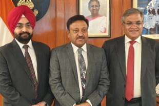 CEC Rajiv Kumar with two newly-appointed Election Commissioners, Gyanesh Kumar and Sukhbir Singh Sandhu