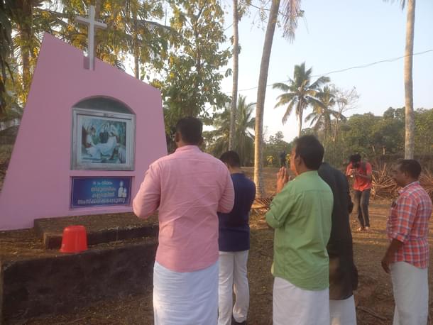 Prayer on the way to St Mary's Church (S Rajesh/ Swarajya)
