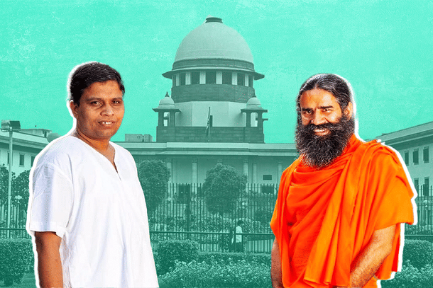 Yoga Guru Baba Ramdev and his disciple Balkrishna.