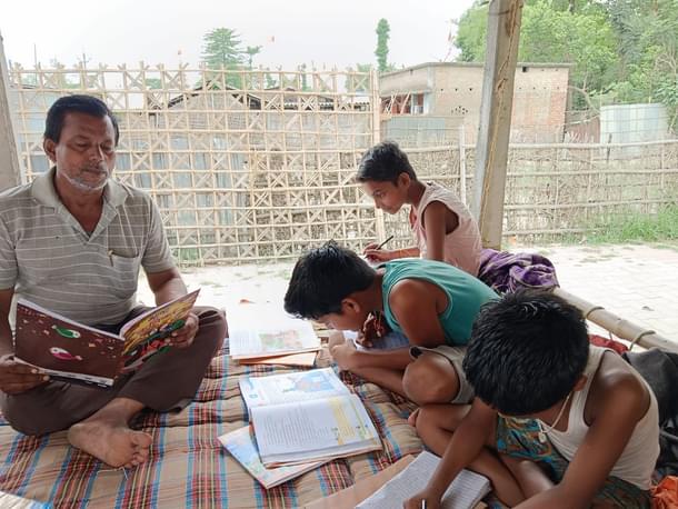Students taking their tuitions.