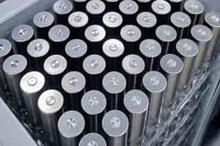 Cylindrical lithium-ion batteries.