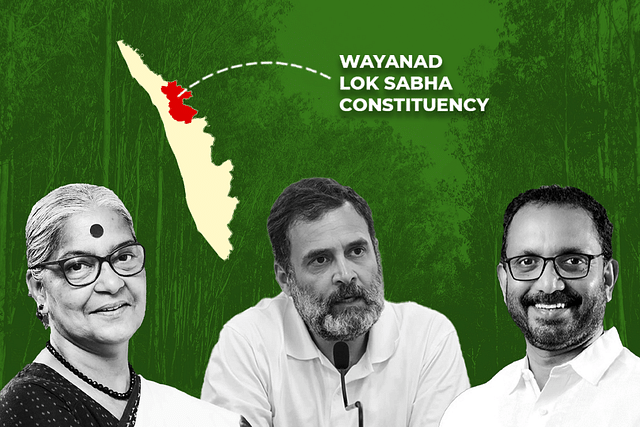 Annie Raja (L), Rahul Gandhi (C) and K Surendran (R) are contesting from Wayanad.