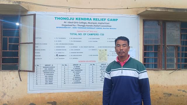  Khuirajam Khamba in front of the relief camp
