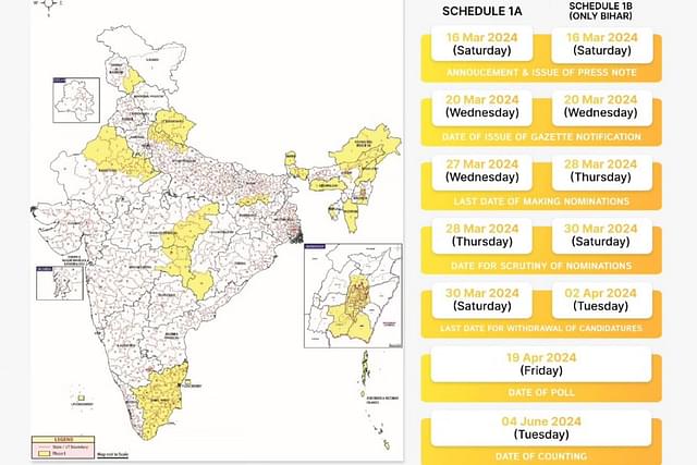 Map of constituencies going to polls in first phase