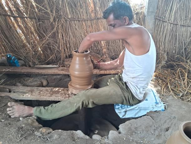 Vijay Prajapati at his tradional Chaak. (AnkitSaxena/Swarajya)