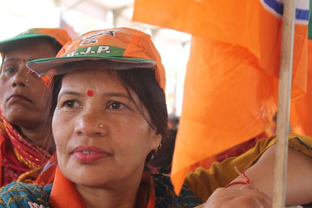 Women at BJP's Kotdwar rally (Image credit: Sumati Mehrishi)