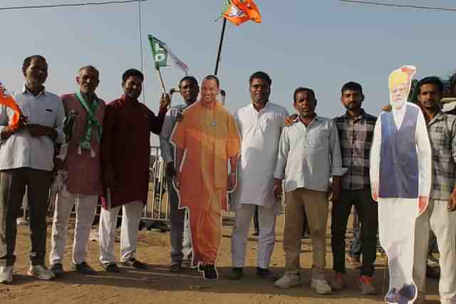 The Modi-Yogi cutouts in Uttar Pradesh (Image credit: Sumati Mehrishi)