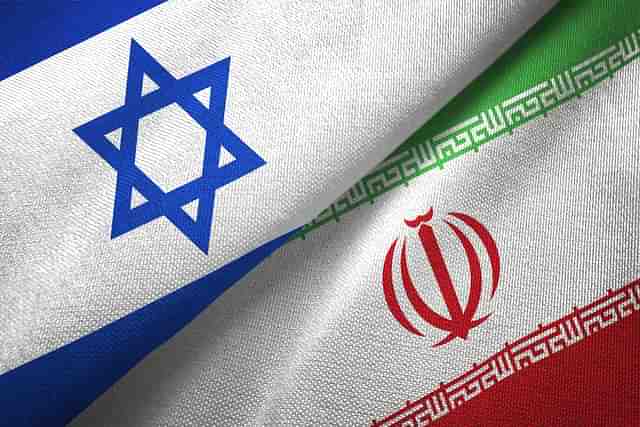 Flags of Israel and Iran