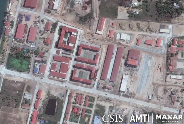The newly-built administrative facilities and warehouses. (AMTI /Maxar)