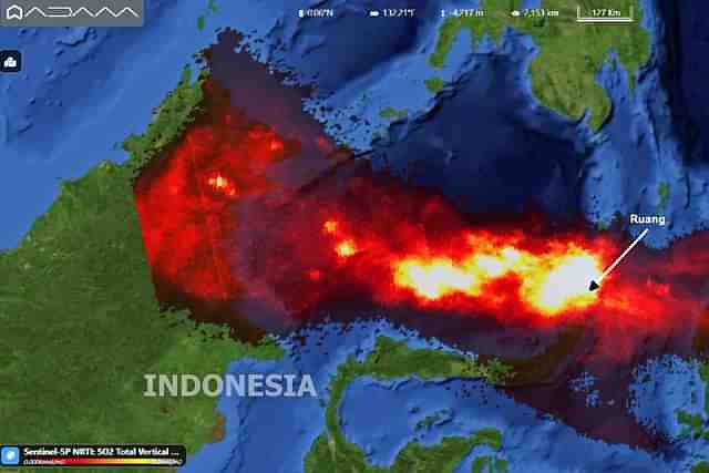 Ruang volcano shown in map (Credit:@PlatformAdam)