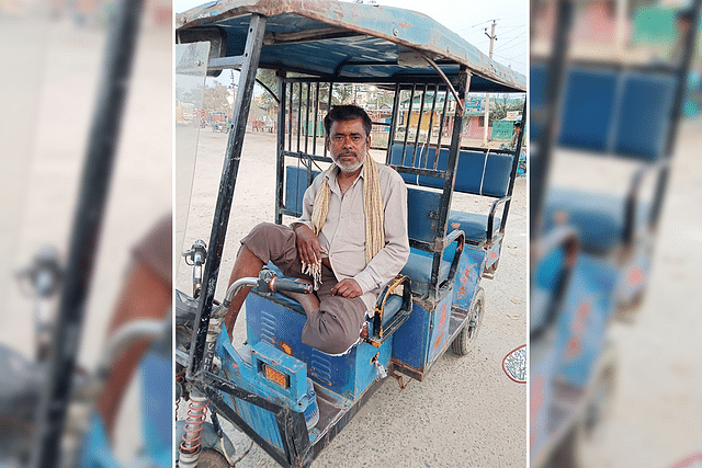 Sambhu Yadav, an e-rickshaw driver in Bodh Gaya.