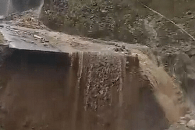 Major Landslide Triggered By Heavy Rainfall Washes Away Part Of National Highway Near China