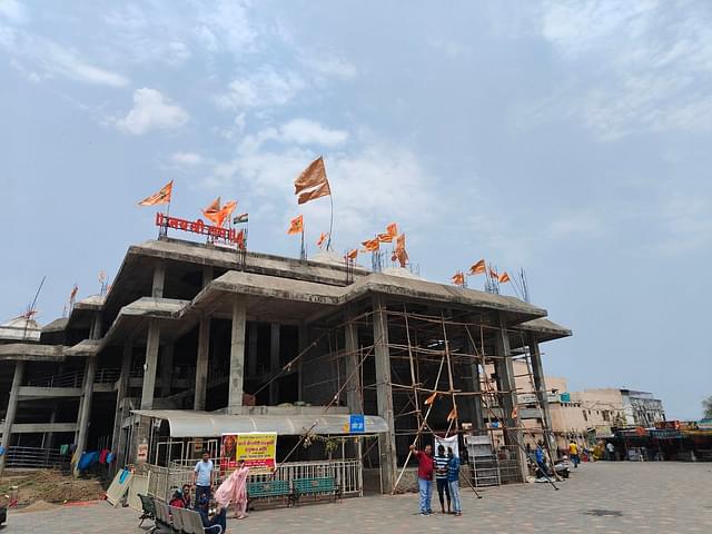 The temple complex under construction at Hanuman Lok.