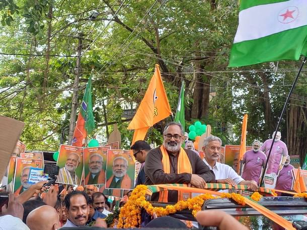 Rajeev Chandrasekhar and S Jaishankar at the roadshow (Rajesh/Swarajya)