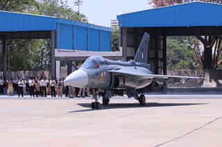 Serially produced Tejas Mk-1A after its first flight. (X/ @HALHQBLR)