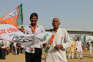 RLD and BJP supporters at PM Modi's Meerut rally (Image credit: Sumati Mehrishi)