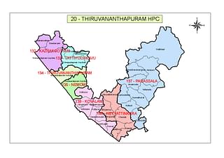 The 7 assembly segments making up the Thiruvananthapuram Lok Sabha constituency (Wikimedia Commons/CEO Kerala)