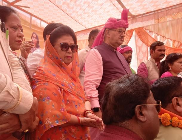 Mala Rajya Laxmi Shah at the one of the rallies.