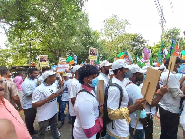 Rajeev for Trivandrum team at the roadshow (Rajesh/Swarajya)