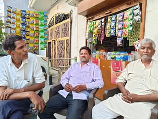 (L-R) Nathulal Pradhan, Veer Bahadur Gangwar, Lakhan Singh having a chat in Baheri.