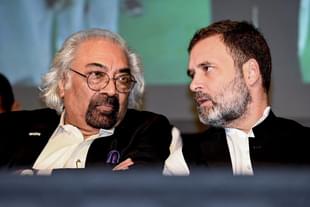 Congress leader Rahul Gandhi (R) with Sam Pitroda.