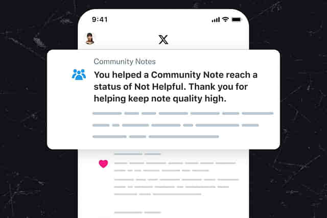 A community note can be marked helpful or not helpful.