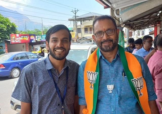 My colleague S Rajesh with K Surendran (Image Credit: Dibin)
