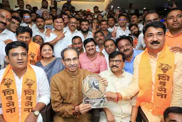 L to R- Karan Pawar, Uddhav Thackeray, Sanjay Raut, Unmesh Patil