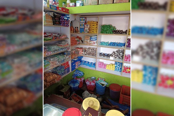 QR codes in small shops.