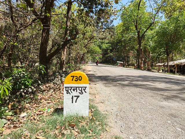 The road that goes to Puranpur passes through a wildlife reserve.
