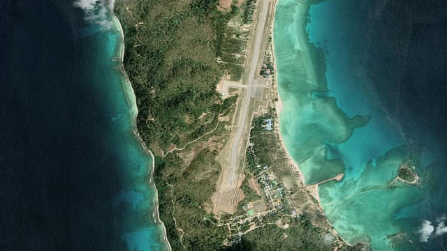 The 2,400 metres long airstrip constructed at the Coco Islands of Myanmar.