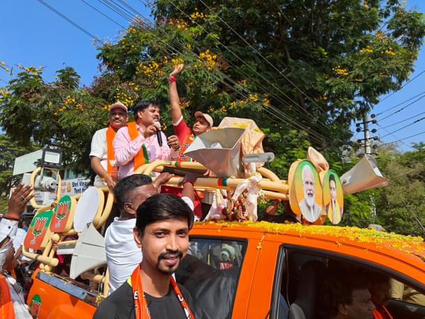 At the retired soldier's street in Gayatripuram. Vijay Kadam is seen in the photo.