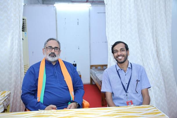 Rajesh with Rajeev Chandrasekhar (Praveen)