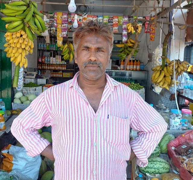 Mohammad Ali in his fruit shop. (Image Credit: S Rajesh)