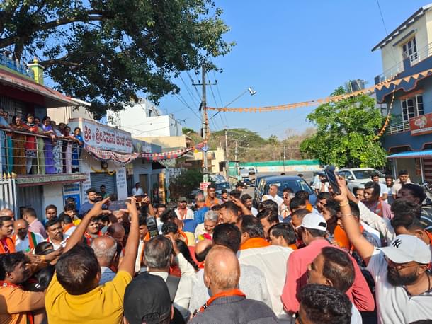 BJP workers welcoming Yaduveer.