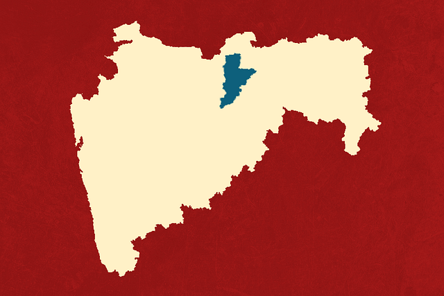 A cartographic outline of Maharashtra with the Akola Lok Sabha Constituency highlighted in blue.