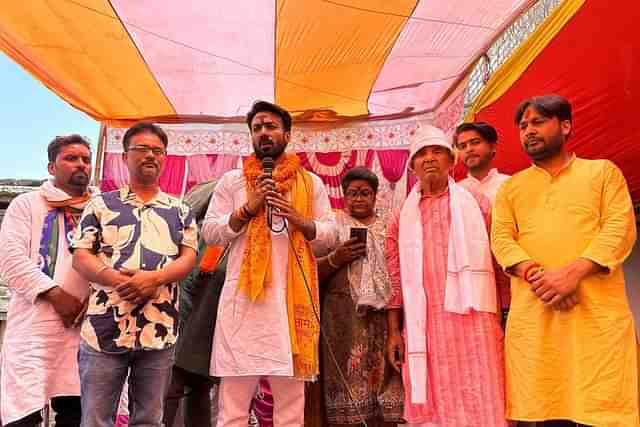 Rajesh Verma of the LJP(RV) canvassing for votes (Facebook)