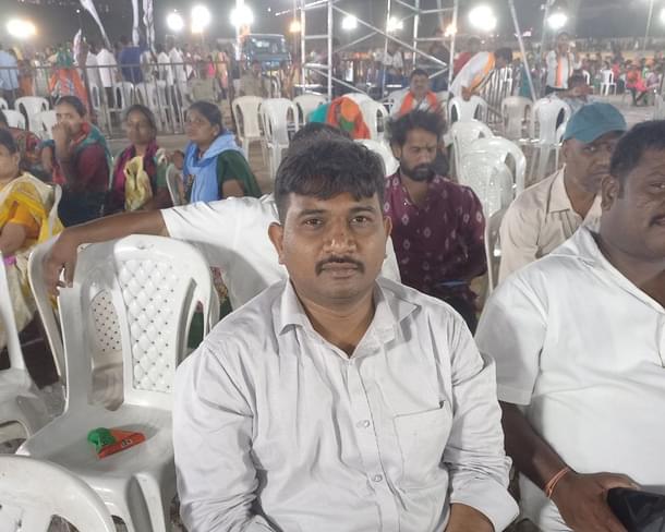 Neelender B at the rally (S Rajesh)