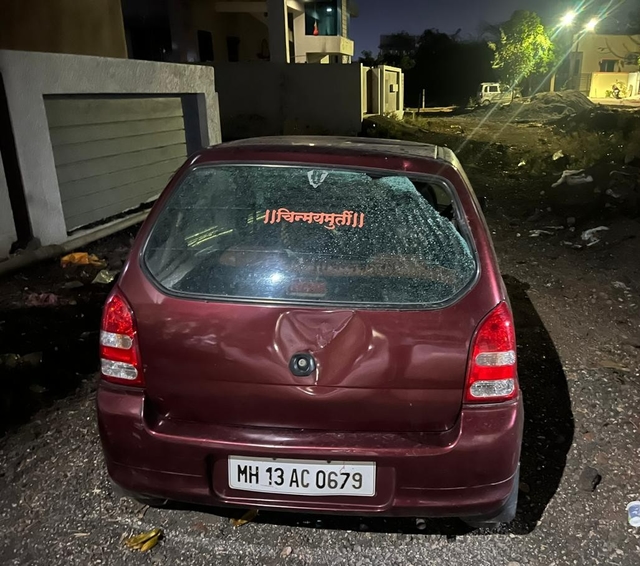A car belonging to the Rautmares vandalised by the attackers.