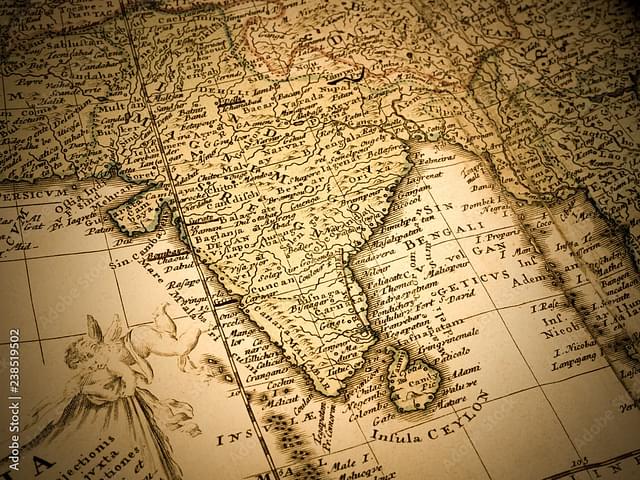 An old map of the Indian subcontinent