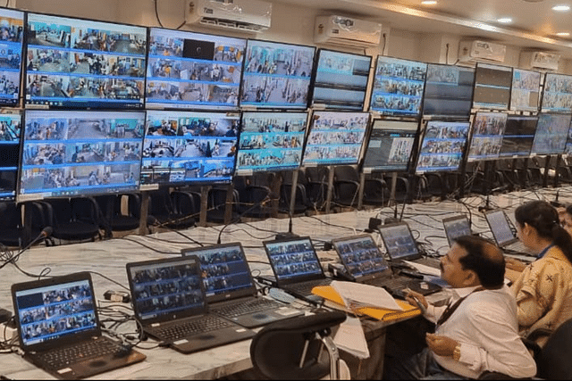 Election officials monitoring voting in West Bengal (Pic Via Election Commission)