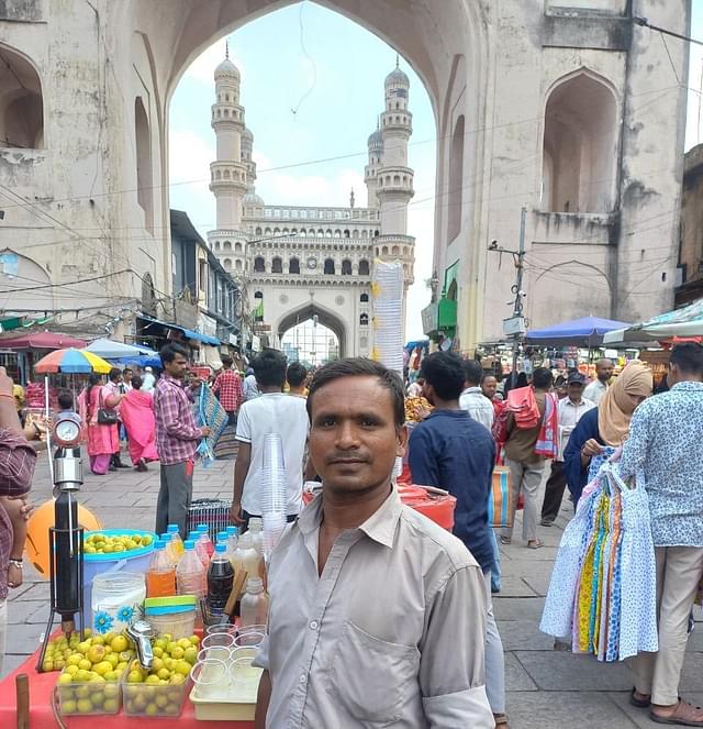 Manoj Kumar at his lemon-soda stall. ( S Rajesh)