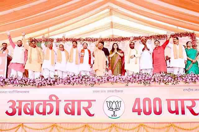 Yogi Adityanath campaigning for Maneka Gandhi in Sultanpur.