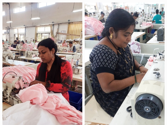 Heena Shaikh, a resident of Malegaon and Archana Doifode, a resident of Phaltan at work.
