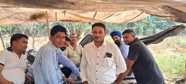 Sunil Kumar with other employees during their break in IMT Manesar.