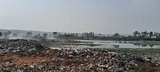 The garbage dump while entering Nuh city. 