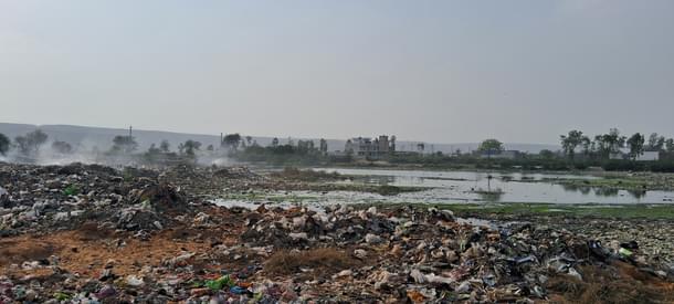 The garbage dump while entering Nuh city.