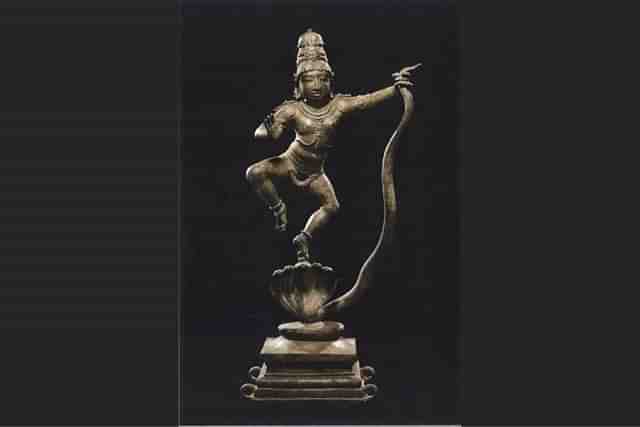 Dancing Krishna bronze idol